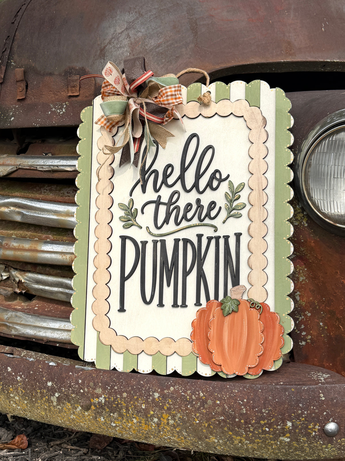 Hello There Pumpkin Sign – Finished 18"