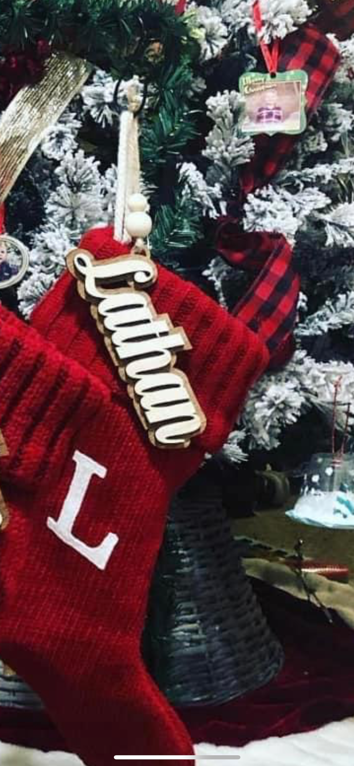 Maple Stocking Name Tags