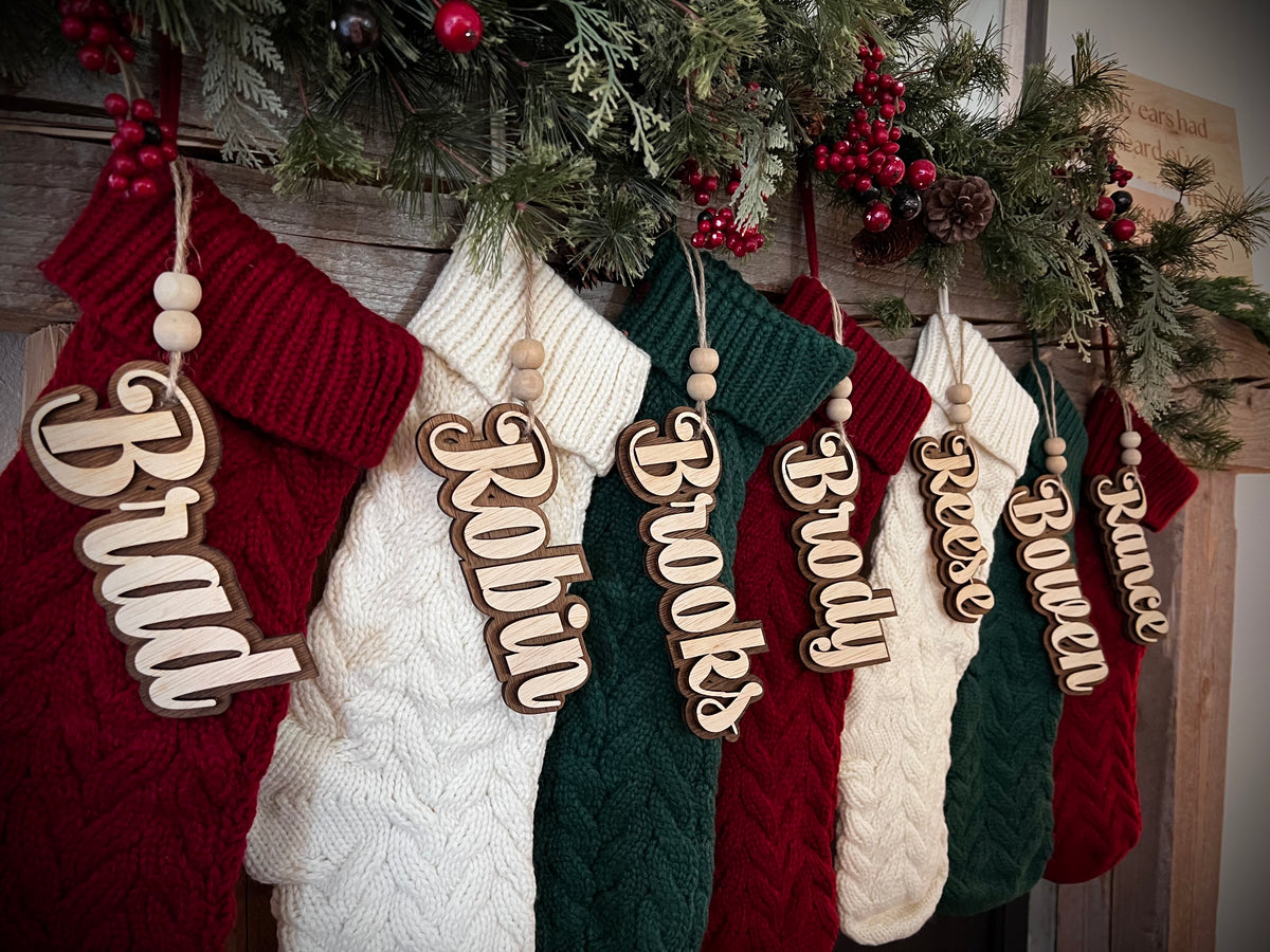Maple Stocking Name Tags