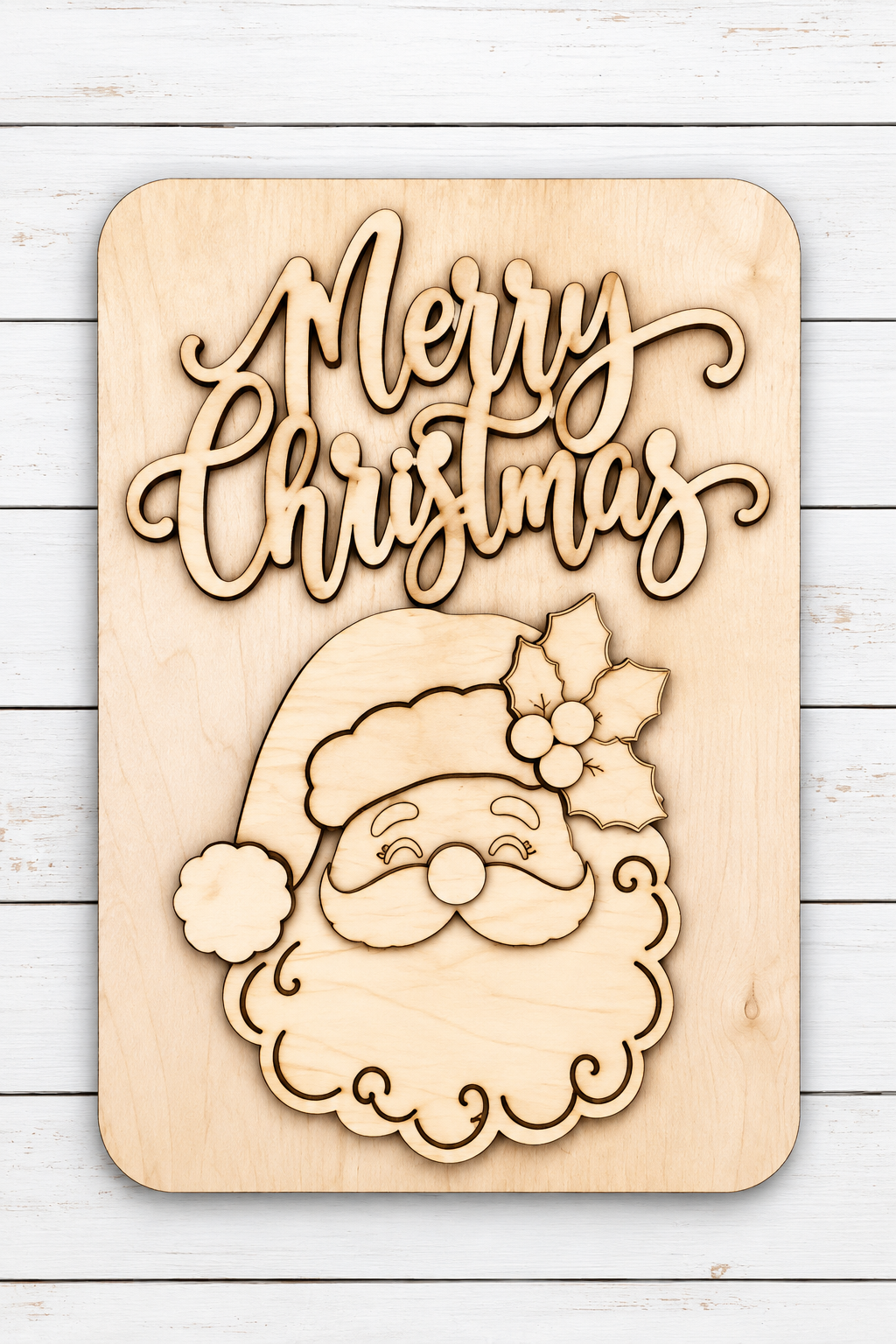 Merry Christmas Santa Head Interchangeable Sign 8.5"