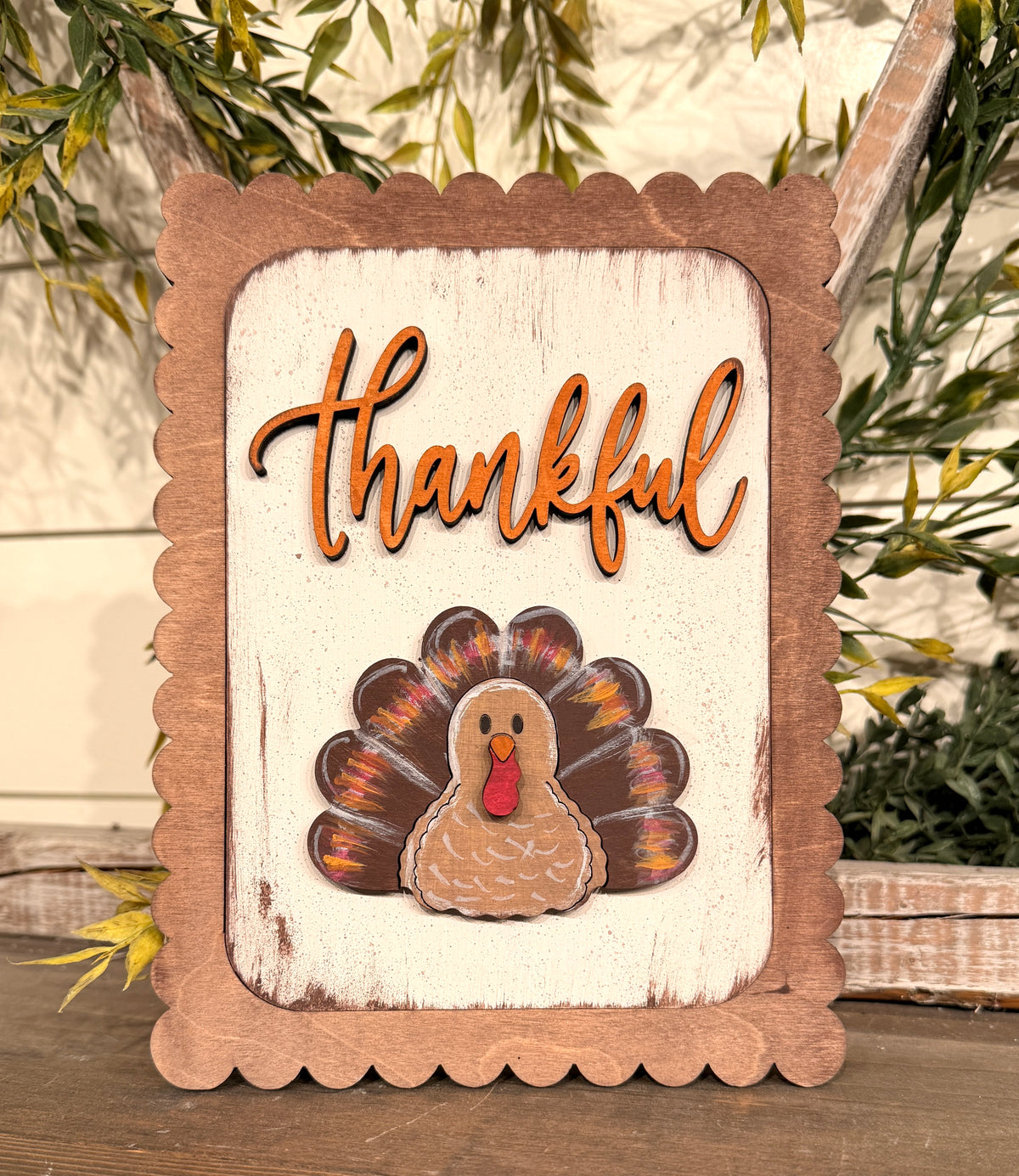 Thankful Turkey Interchangeable Sign 8.5"